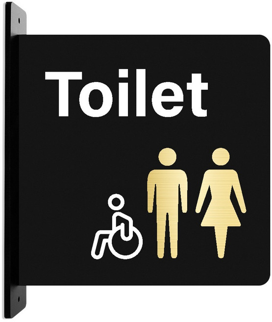 루리앤파크골드돌출양면안내판L, 1개, 02 Toilet 장애인