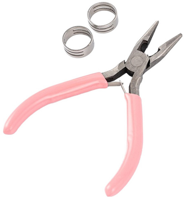 지오비즈 비즈공예 오링반지 2p + 민자형 평집게 세트, 1세트