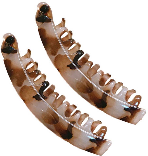 하우매니 호피 바나나 올림머리 집게핀 ONE SIZE 2p