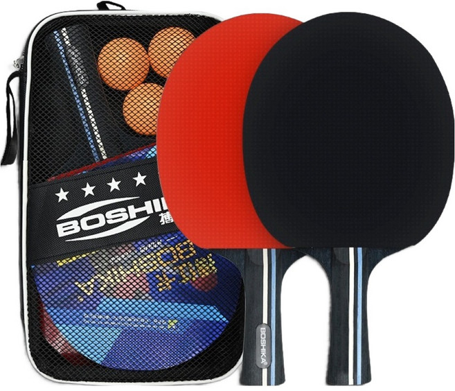 보시카 탁구 라켓 2p + 탁구공 3p + 가방, 1세트, BSK-6