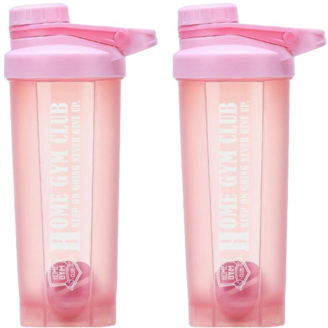 HOME GYM CLUB 居家健身 奶昔搖搖杯, 2個, 700ml, 粉色