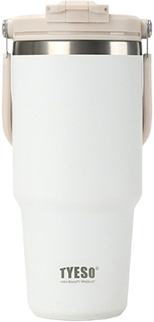 TYESO 泰碩 提手保溫杯 33#C款, 雪峰白, 1050ml, 1個