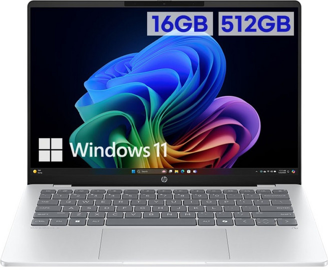 HP 2025 옴니북 5 14 스냅드래곤X, Glacier Silver, 512GB, 16GB, WIN11 Home, 14-he0038QU