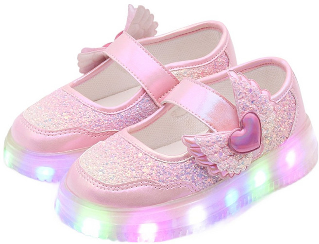 키펀트 여아용 러브윙 엔젤 스파클 LED 슬립온 D-14