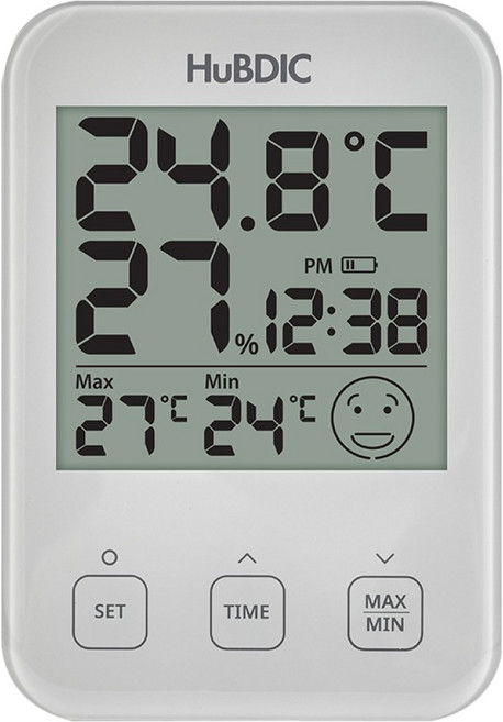 휴비딕 디지털 시계 온습도계, 1개, 3)그레이