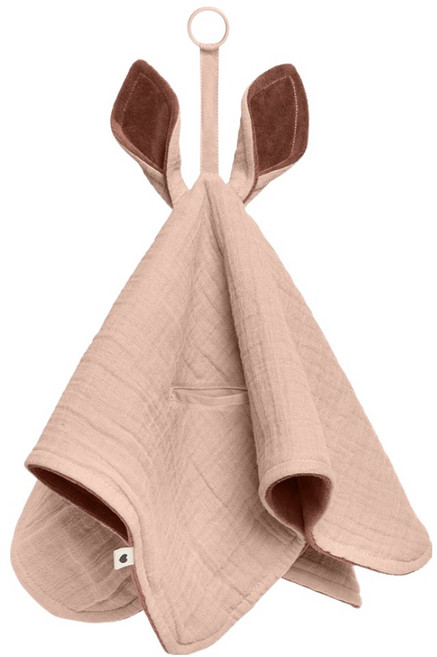 BIBS Cuddle Cloth Kangaroo 袋鼠安撫巾, 1個, 腮紅色