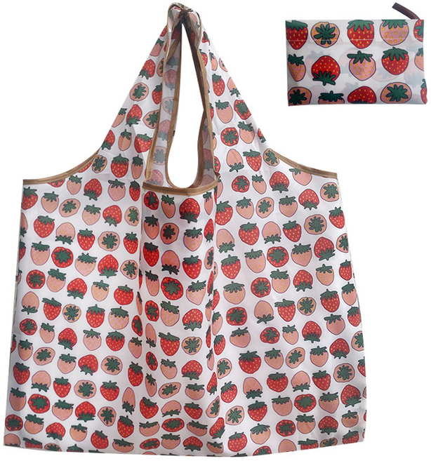 미소로운 휴대용 장바구니 50 x 40 cm, 딸기, 2개