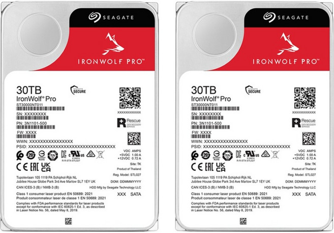 씨게이트 IronWolf PRO NAS용 HDD 2p, 30TB, ST30000NT011