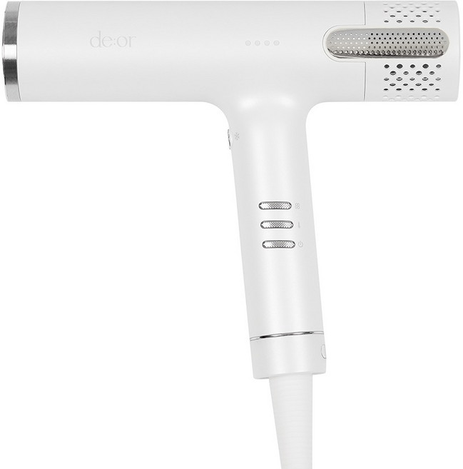 데오아 BLDC 고속건조 음이온 저소음 매직부스터 휴대용 헤어 드라이어 1200W, KR-F08, 스노우 화이트