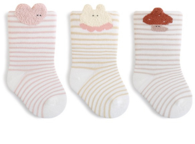 신생아용 보슬보슬 양말 3종 세트