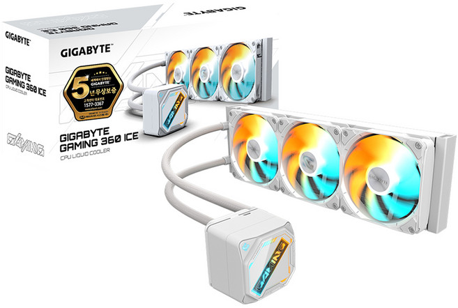 GIGABYTE 技嘉科技 LIQUID CPU 水冷散熱器 GAMING 360 ICE, 1個, 白色