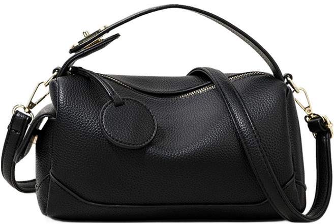 Elsso 柔軟波士頓斜揹包, 黑色