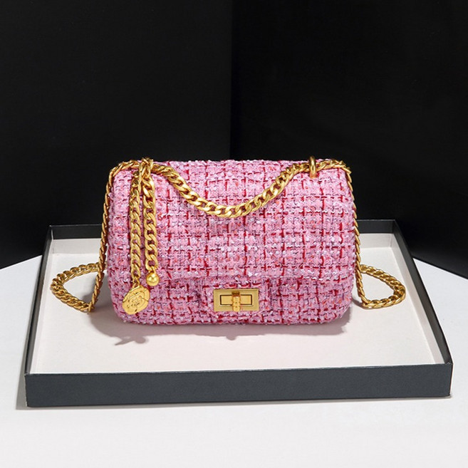 비비에모 시앤 클래식 트위드 미니 체인 크로스백 11849