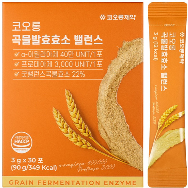 코오롱제약 곡물 발효 효소 밸런스 30p, 1개, 90g