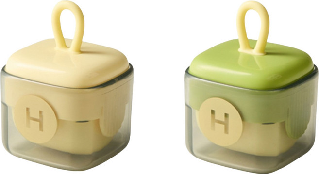 해삐정 휴대용 먼지 보풀 제거기 소형, 연두, 노랑, 1세트