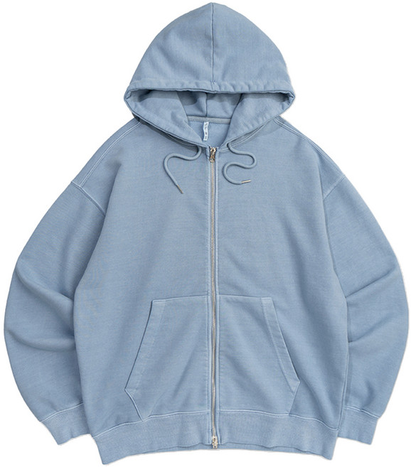 일루소 600G 피그먼트 워싱 후드 집업 자켓