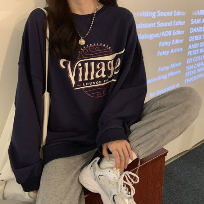 Unhave女款休閒寬鬆大學T