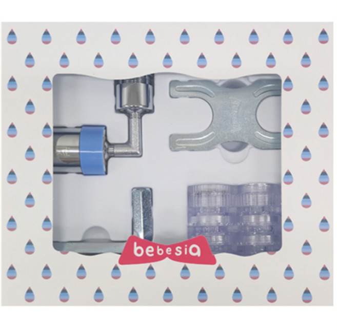 베베시아 욕실용 세면대 수전 회전형 워터탭 블루, 1개