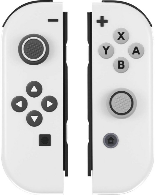 스페이스쉴드 닌텐도 스위치 OLED 조이콘 호환 ABXY 방향 버튼 스틱 캡 실리콘 컬러 톤 체인지 키트, 그레이 + 라이트그레이, 1개