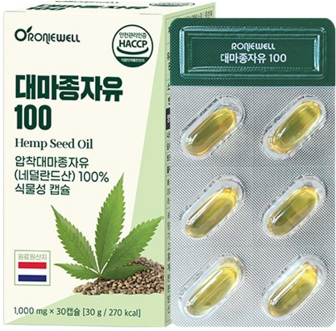 로니웰 대마종자유 100, 1개, 30정