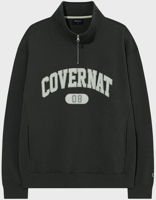 커버낫 남녀공용 아치로고 하프집업 맨투맨