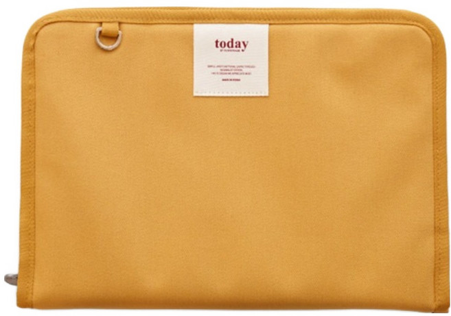 퍼니메이드 캔버스 6공 다이어리 커버 A5, 머스터드, 1개