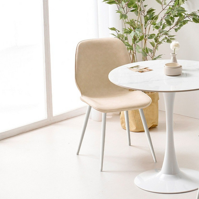 라로퍼니처 밀크 쿠션 식탁의자 2p 세트 방문설치, 아이보리, 일반의자 2