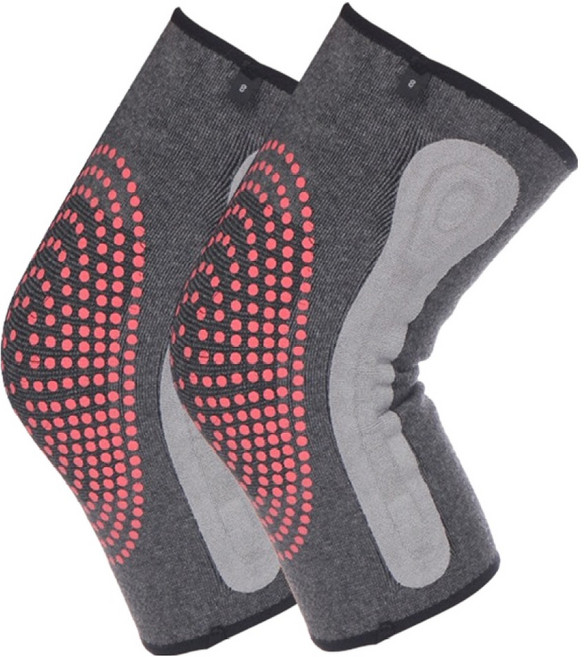 StarGo 石墨烯雙魚鱗彈簧支撐減壓護膝/能量自發熱護膝腿套/護具 非醫療用 緩解老寒腿/膝關節不適 2件組, 1組, 黑色