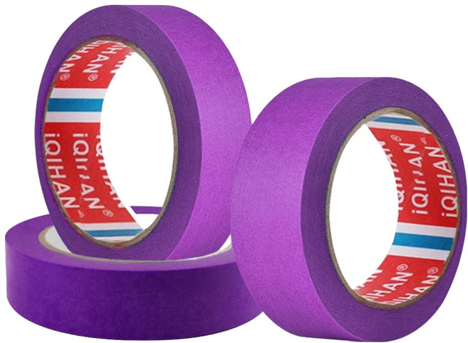 다다 칼라 종이 디자인 마스킹 테이프 25mm x 15m, 퍼플, 3개