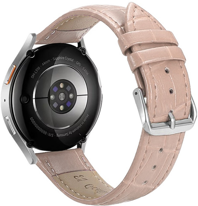 스페이스쉴드 갤럭시 워치 호환 크로코 클래식 포우 레더 스트랩 20mm, 핑크, 1개