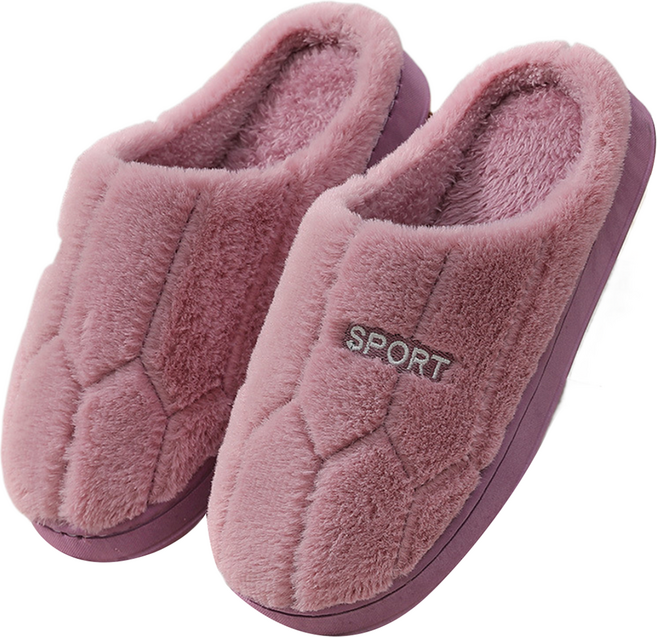 엑스터 따뜻한 폭신한 털 사무실 실내화, 보라, 1개