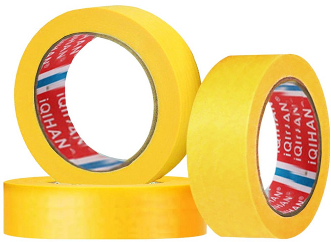 다다 칼라 종이 디자인 마스킹 테이프 25mm x 15m, 옐로우, 3개