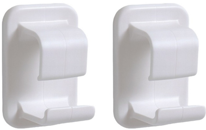 홈나나 무타공 접착식 대야걸이 2p, 화이트, 2개