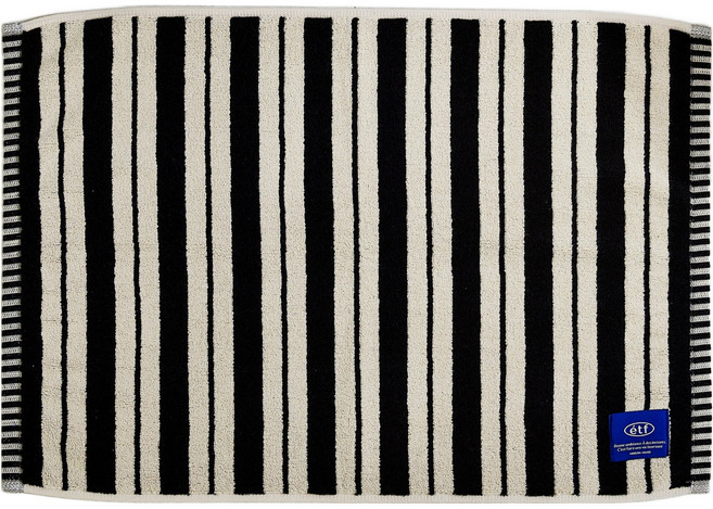 모던하우스 ETF 더블 스트라이프 타월 발매트, 블랙