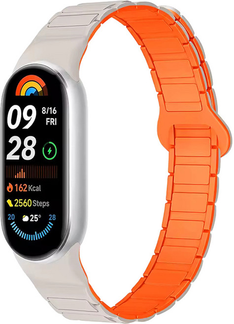 스페이스쉴드 마그넷 링크 실리콘 스트랩, 스타라이트오렌지, 1개