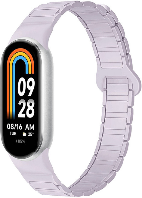 스페이스쉴드 샤오미 미밴드 마그넷 링크 실리콘 스트랩, 라벤더, 1개