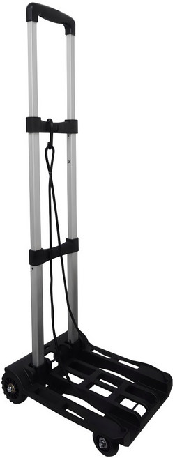 雙手萬能 全摺疊輕便型手拉車 四輪 鋁合金桿, 黑色, 1個