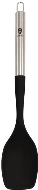 벤듀라 스텐 핸들 실리콘 볶음 요리 스푼 33.5 x 6 cm, 블랙, 1개