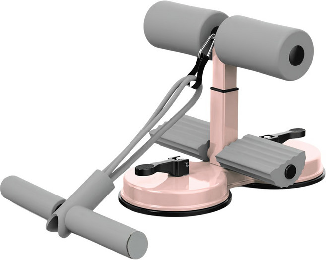 YUNMI 多功能仰臥起坐輔助器/雙吸盤健腹器/腳蹬拉力器/平板撐輔助器/捲腹器 核心訓練 居家訓練器材, 馬卡灰, 單一商品