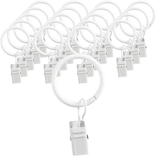 더원홈데코 커튼 집게링 25mm, 20개, 화이트