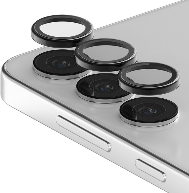 케이맥스 메탈링 카메라 강화유리 빛번짐 방지 액정보호필름 세트 블랙, 1세트