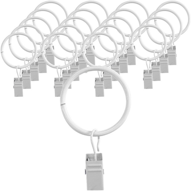 더원홈데코 커튼 집게링 32mm, 20개, 화이트