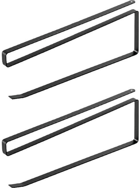 비로르 무타공 주방 선반 키친타올 걸이, 2개, 블랙