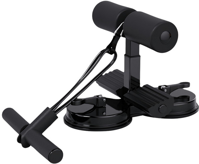 YUNMI 多功能仰臥起坐輔助器/雙吸盤健腹器/腳蹬拉力器/平板撐輔助器/捲腹器 核心訓練 居家訓練器材, 黑色, 單一商品