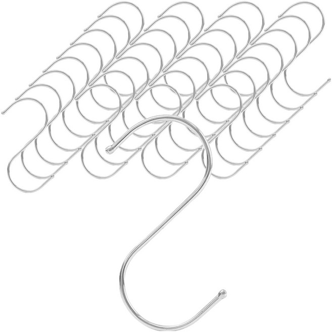 마켓감성 욕실 다용도 S형 고리 소형, 50개, 실버