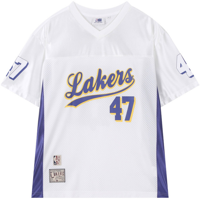 NBA 男女通用 洛杉磯湖人隊 HWC 網眼拼色 短袖 T恤 N252TS853P
