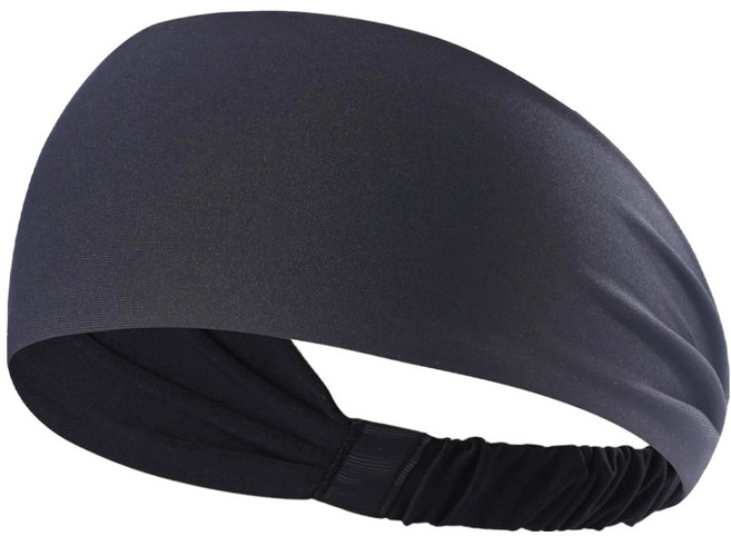 스포홀릭 헬스 러닝 땀흡수 스포츠 기능성 헤어밴드, 블랙, 1개