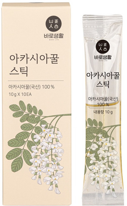 바로생활 아카시아꿀 스틱, 100g, 1개