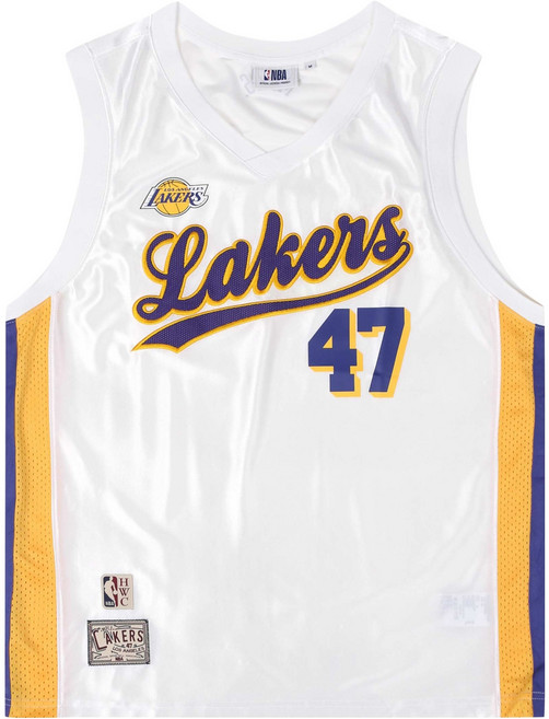 NBA 남녀공용 로스앤젤레스 레이커스 HWC 사틴 농구복 상의 N252TS855P