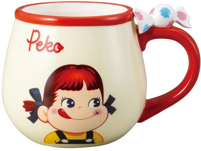 FUJIYA 不二家 sunart PEKO 陶瓷杯緣子馬克杯 微笑, 1個